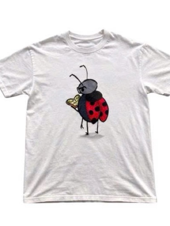 Gildan Other - Tee with Red and Black Ladybug Graphic